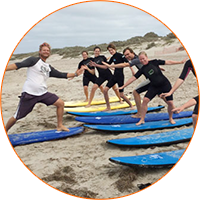 Private and school group surf lessons