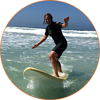 One-on-one private surf coaching